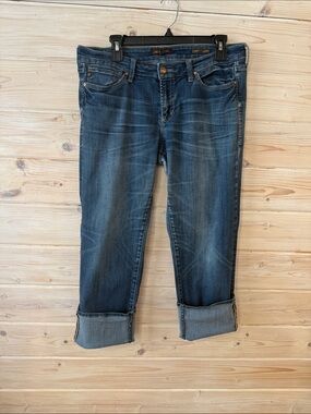 Dear John Dark Blue Cropped Jeans with Rolled Cuffs